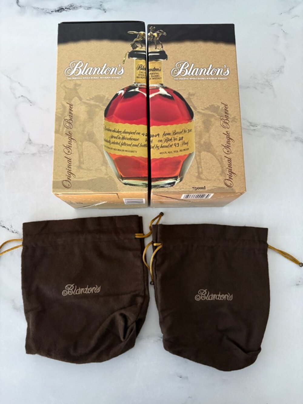 Buffalo Trace Distillery Blanton's Bourbon Whiskey 1 Empty Box & 1 Bag Gift Set